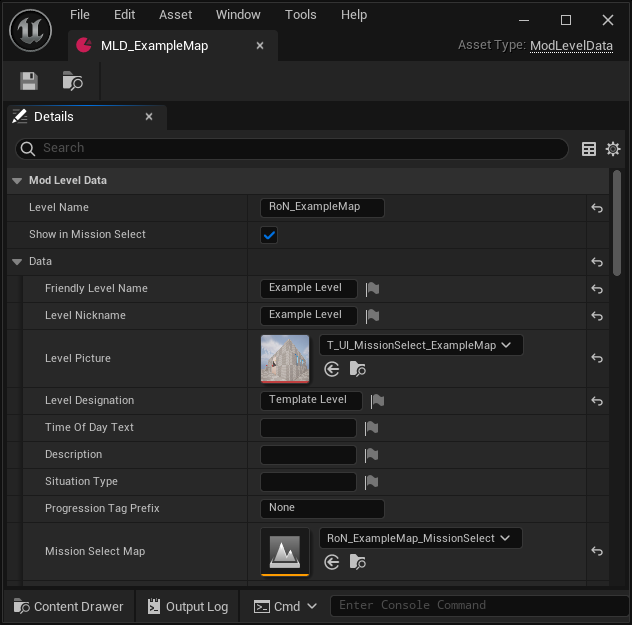 Example Map MLD texture assignments