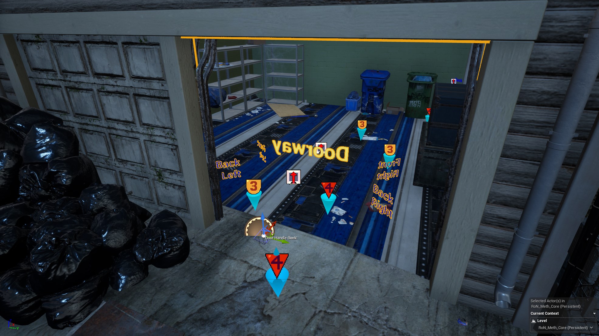 A Doorway Box on Meth that is offset slightly from the actor root